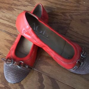 AGL orange and brown flats